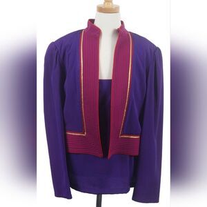 Elegant Purple and Red Women's Blazer (Can457)
